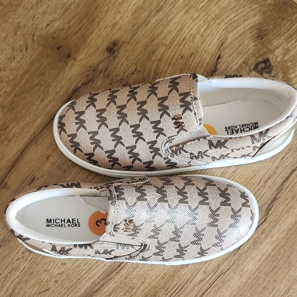 Michael Kors Tan Slip-On Kids Shoes Size 3